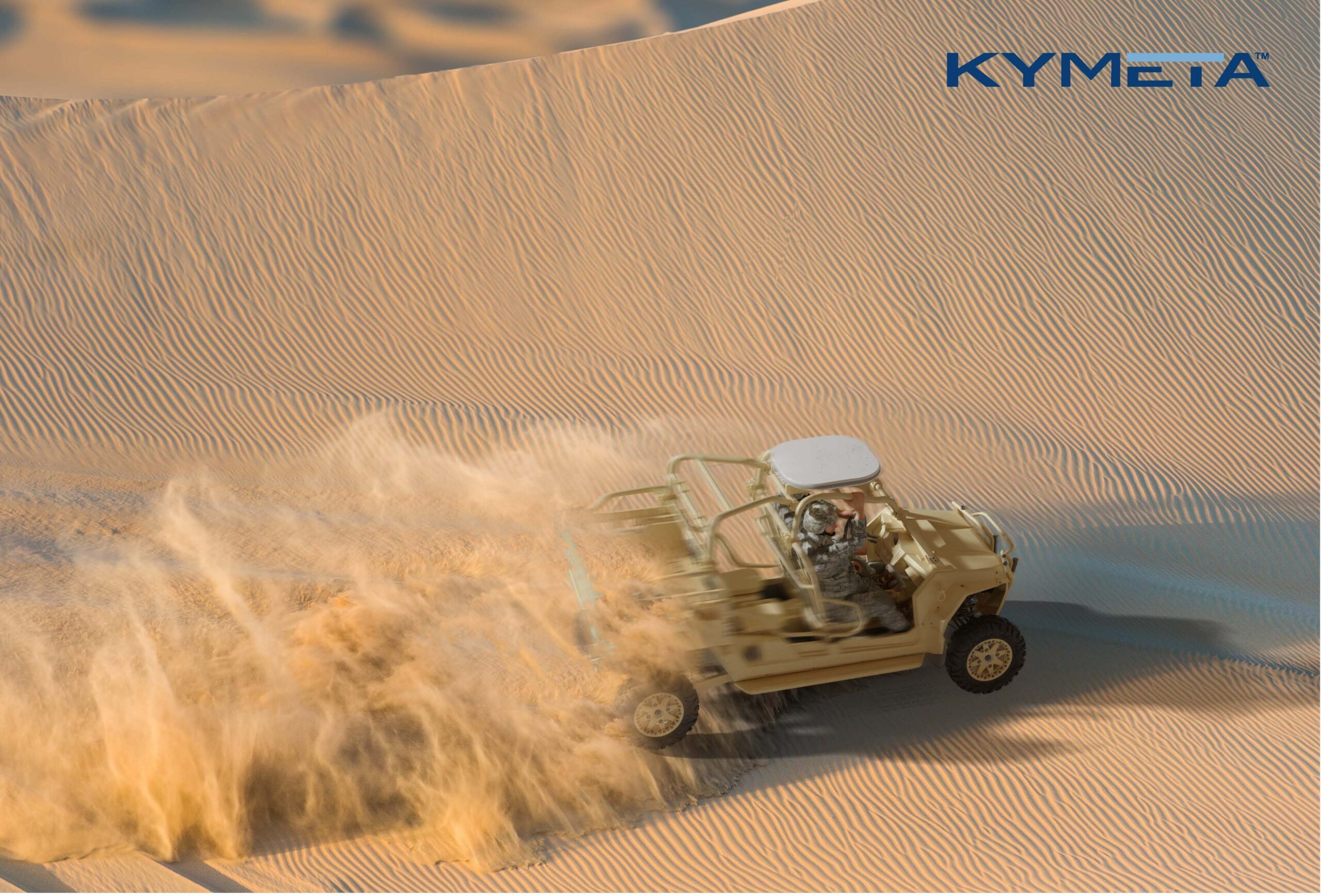 Kymeta u8 flat-panel satellite antenna mounted on a vehicle
